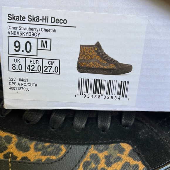 Vans Skate Sk9-Hi Deco Cher Strauberry Cheetah MENS - Picture 16 of 16